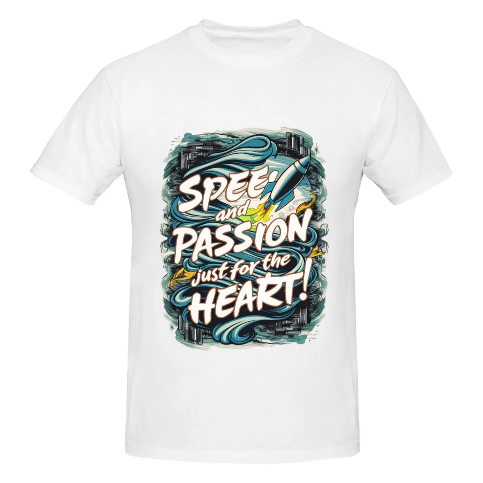 

Fashion Heartbeat Creative Graphic Print Men's Top T-Shirt