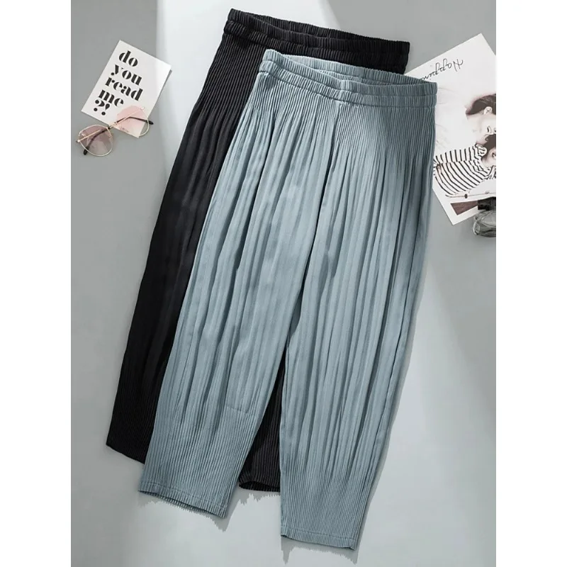 

Pleated wide-leg harem casual pants pleated spring and autumn loose pocket low-crotch baggy trousers processing women trousers