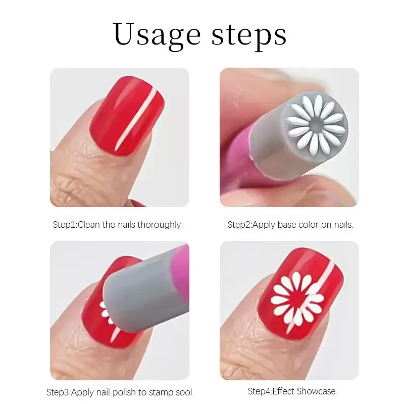 봄 네일 아트 꽃과 데이지 디자인을 위한 다양한 패턴 디자인의 네일 아트 씰 펜 5개, 네일 살롱에 적합합니다.