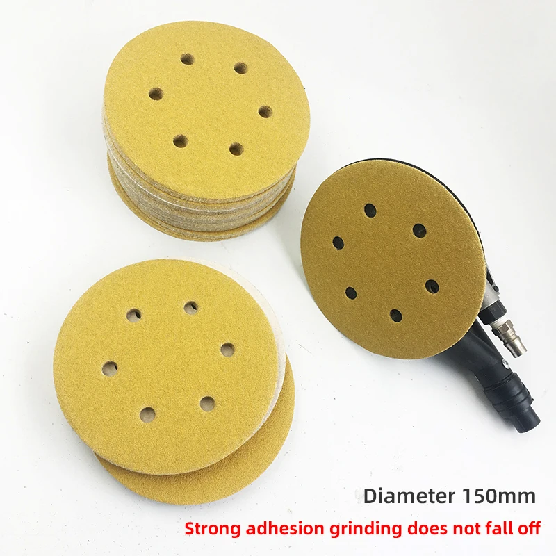 Sanding disc 6-Inch 6-hole Grinding Disc 150mm Hook and loop Drawn Auto Hardware Woodware Sanding Polishing Sandpaper 80-600 sanding discs
