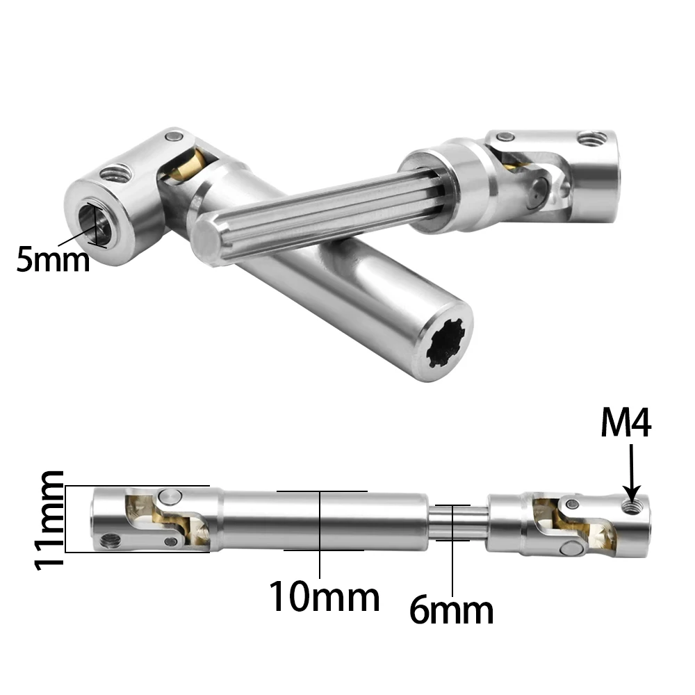 MYHRC Hochleistungs-Antriebswelle aus Stahl für 1/10 RC Car Crawler Axial SCX10 90046 AXI03007 Wraith Capra TRX4 TRX6 Redcat Gen8 – Detail 3