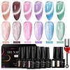 MEET ACROSS 8Pcs/Set Magic Cat Magnetic Gel Polish With Magnetic Stick Sea Blue Nail Art Gel Varnish Manicure Set For Nails 1