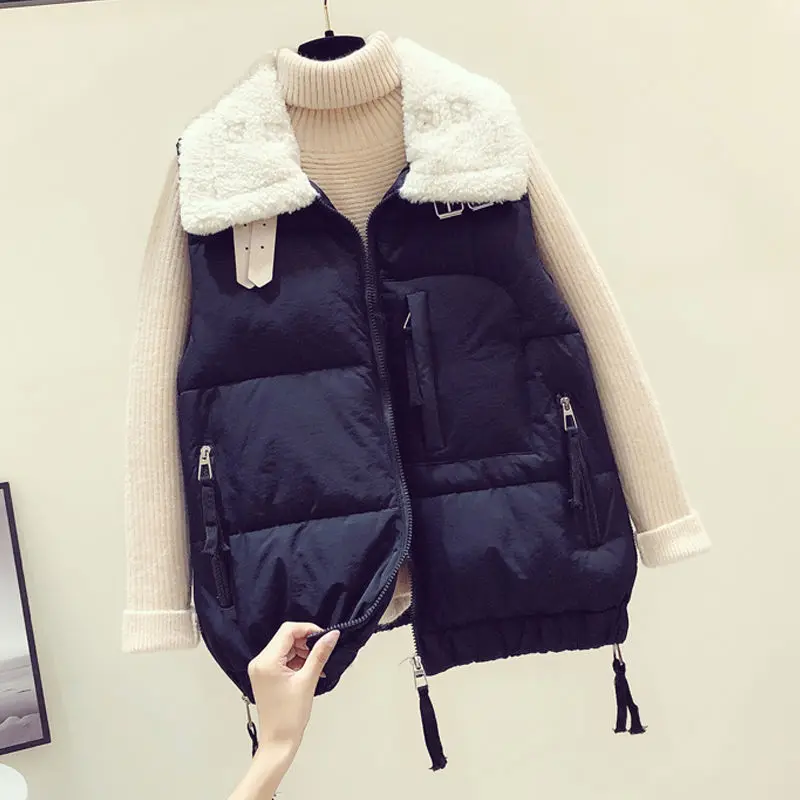 

2023 новый осенний жилет, Элегантный Модный зимний женский короткий пуховой жилет с воротником-стойкой, Женский H30