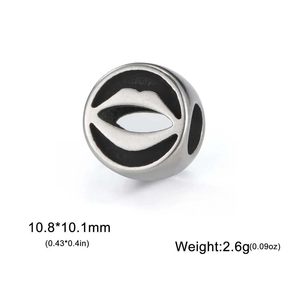 Set of 5 Vintage-Style Stainless Steel Charms