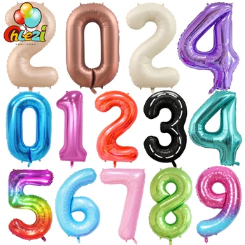 40Inch Big Foil Birthday Balloons Helium Number Balloon 0-9 Happy Birthday Wedding Party Decorations Shower Large Figures Globos