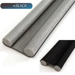 Premium Flexible Door Bottom Sealing Strip - Wind & Dust Blocker Weather Guard (1pc Black)
