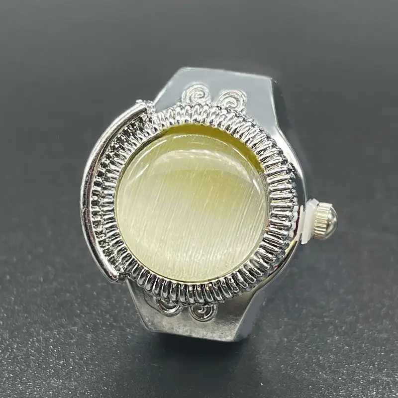 Kiss Jewelry Simple Silver Color Creative Quartz Watch Dial Finger Rings Couple Women Men Elastic Strap Metal Clock Ring Jewelry - Image 13