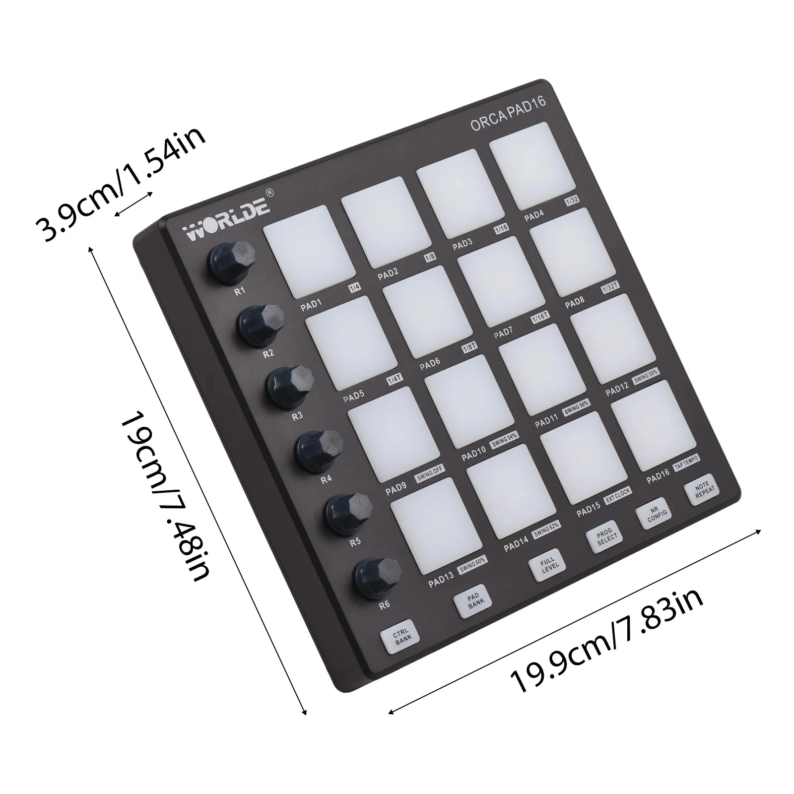 worlde orca pad 16 MIDIコントローラー 指ドラム mpc WORLDE Mini II Pro Studio Bundle | ORCA PAD16 + 16-Key MIDI