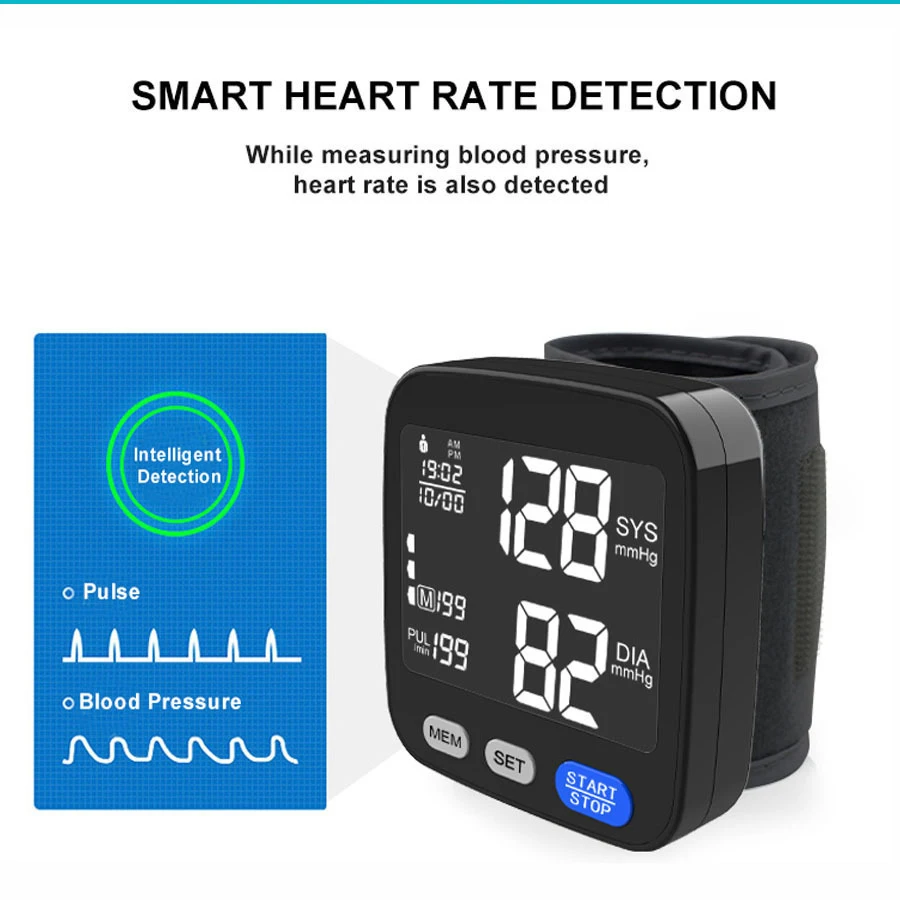 Home Use Electronic Blood Pressure Upper Arm Blood Pressure MonitorBacklit LED Heart Rate All-in-One