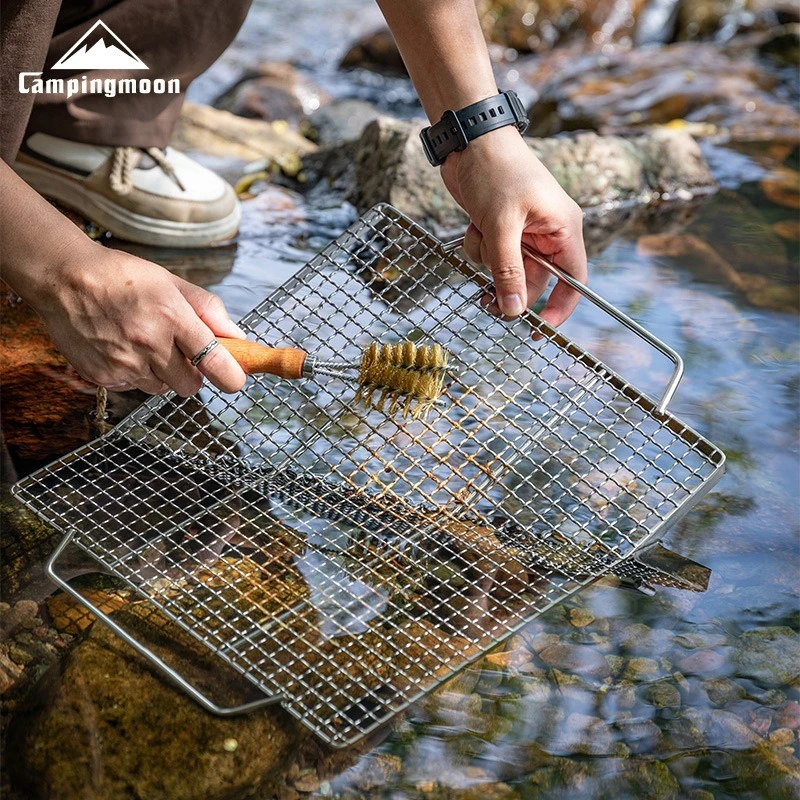 CAMPINGMOON SJ-16 Brass Wire Barbecue Cleaning Oven Mesh Cleaning Pot Washing Barbecue Grill Long Handle Tool Brush