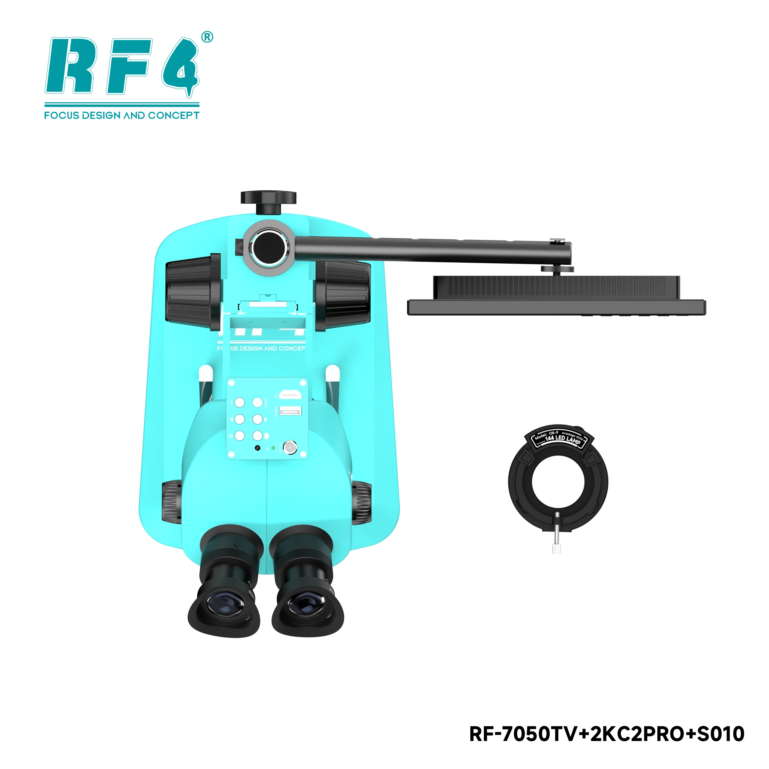 RF7050TV-2KC2-S010 3안 현미경 연속 줌 전자 비디오 휴대폰 수리 PCB 수리 현미경 광시야