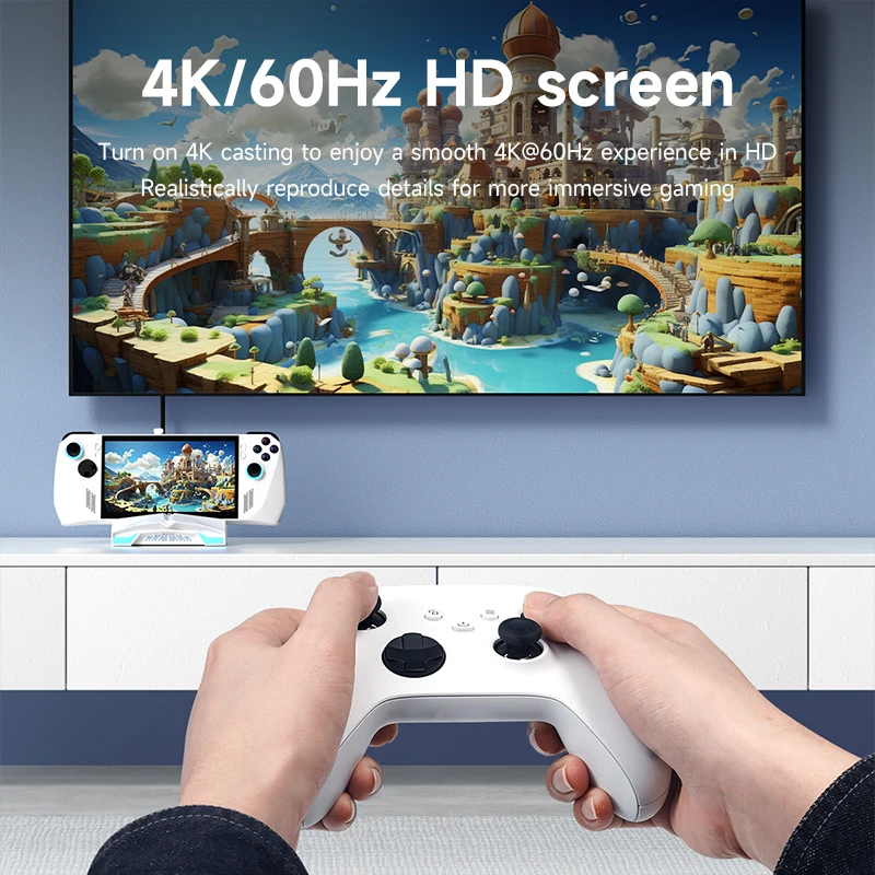 Hagibis ROG Ally/Steam Deck/스위치/OLED Dock 6 in 1 범용 도킹 스테이션(4K HDMI 2.5G RJ45 100W PD RGB 라이트 USB C 허브 포함)