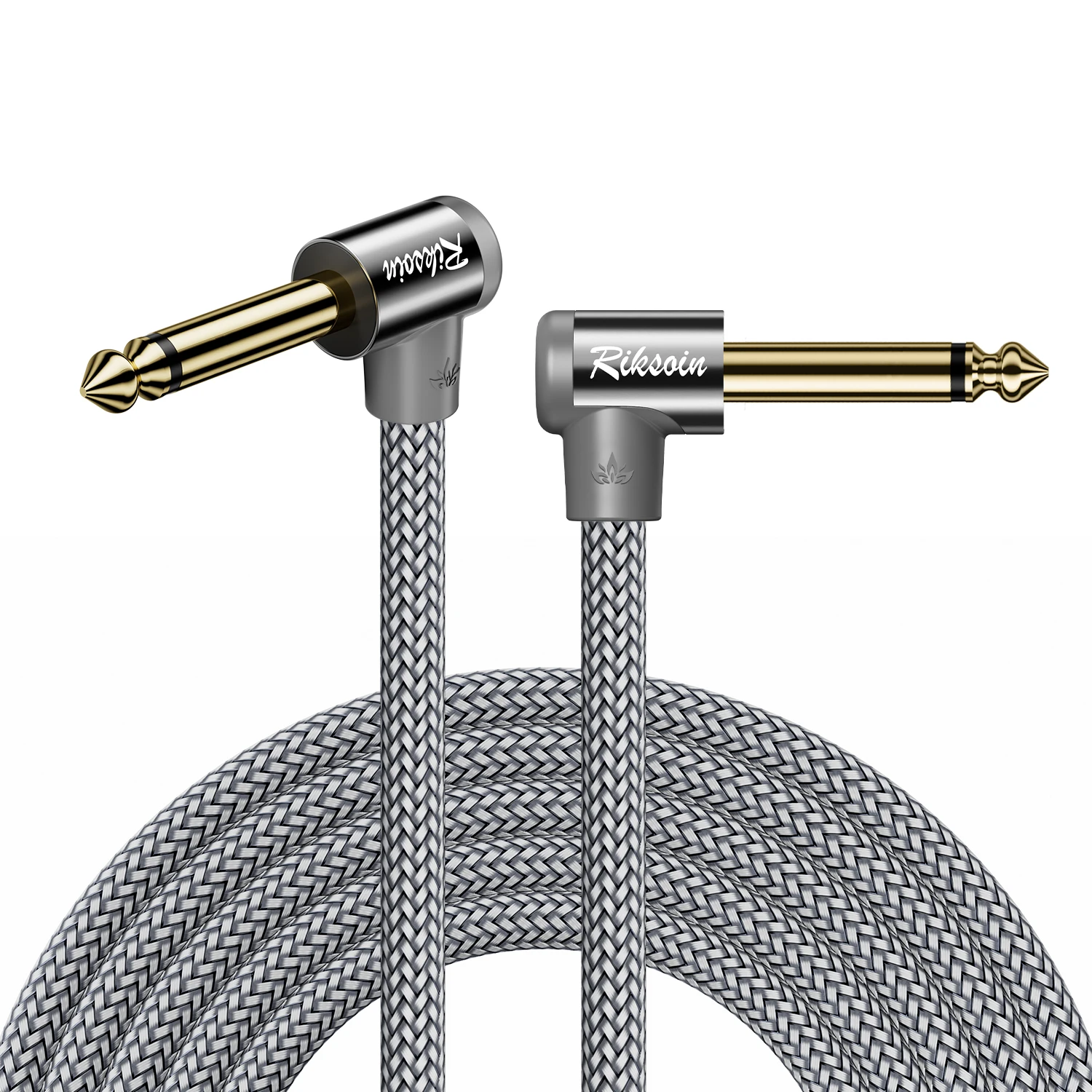 Premium Right Angle Guitar Audio Cable - Hi-Fi Stereo Sound Cord