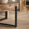 31.29" Modern Retro Splicing Round Coffee Table,Fir Wood Table Top with Black Cross Legs Base 6