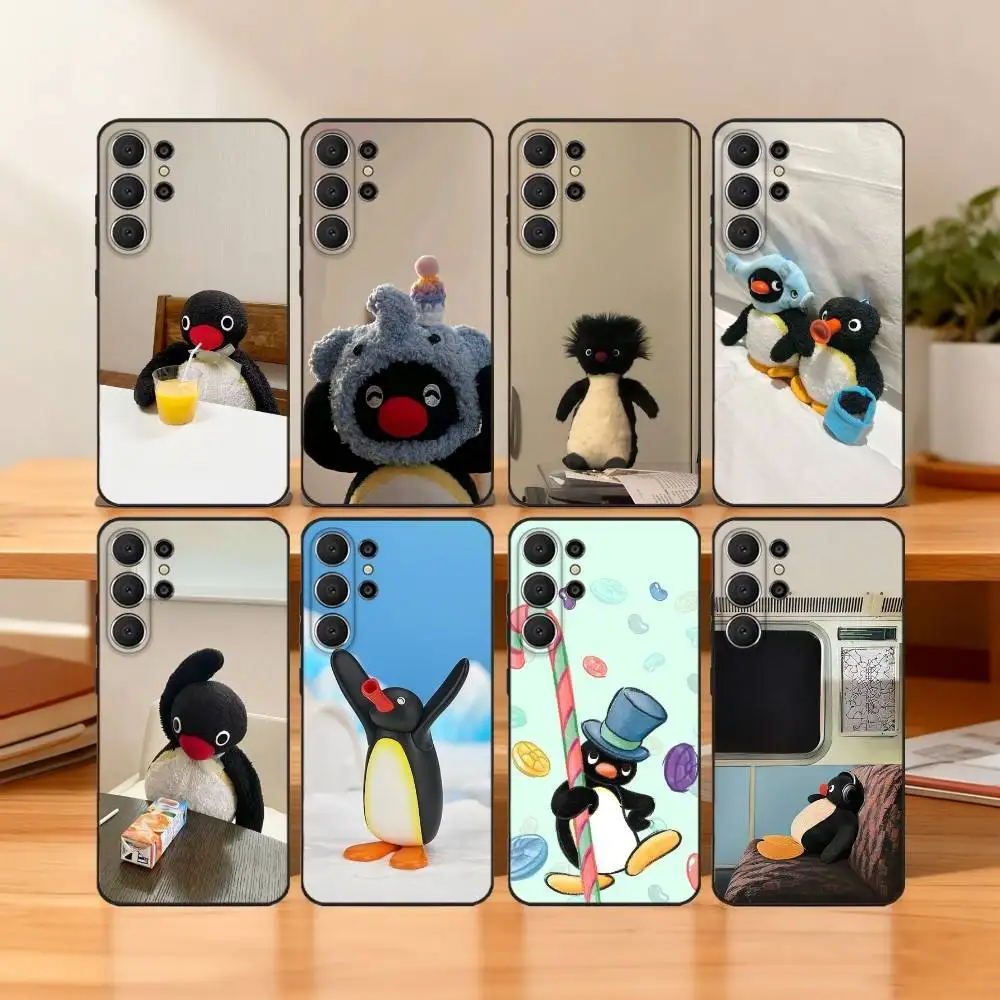 Adorable Cartoon Penguin Black Phone Case Cover