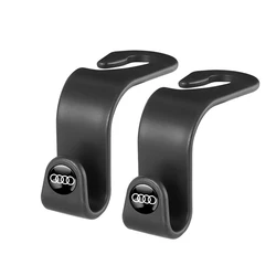 Set of 2 Premium Car Back Seat Organizer Hooks with Auto Emblem Design (2pcs audi)