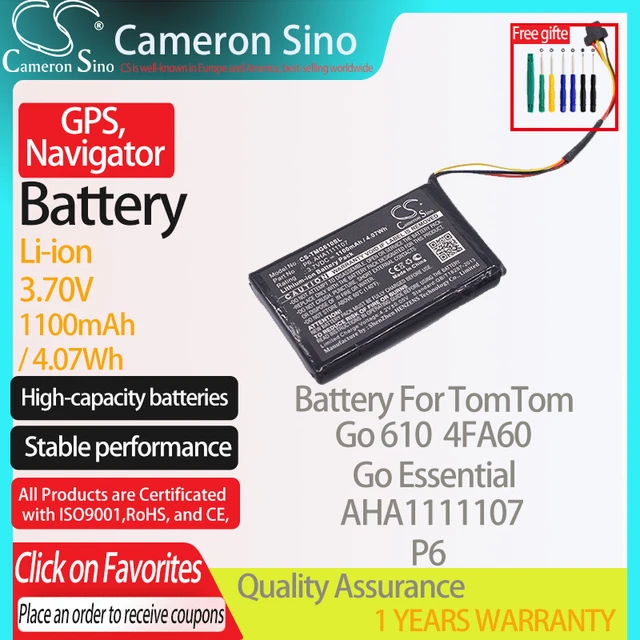 Cameronsino Battery For Tomtom Go 610 Go Essential Fits Tomtom Aha1111107 P6 Gps,navigator Battery 1100mah 3.70v Li-ion - Digital Batteries - AliExpress