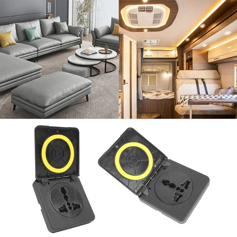 110A RV Power Outlet Panel 250V Enclosed Lockable Outdoor Electrical Socket Panel For RV Travel Trailer