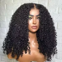 Crépus bouclés perruques 13x6 HD dentelle frontale perruque sans colle cheveux humains 4C Afro bouclés dentelle avant perruques de cheveux humains 4x4 HD dentelle fermeture perruques 1