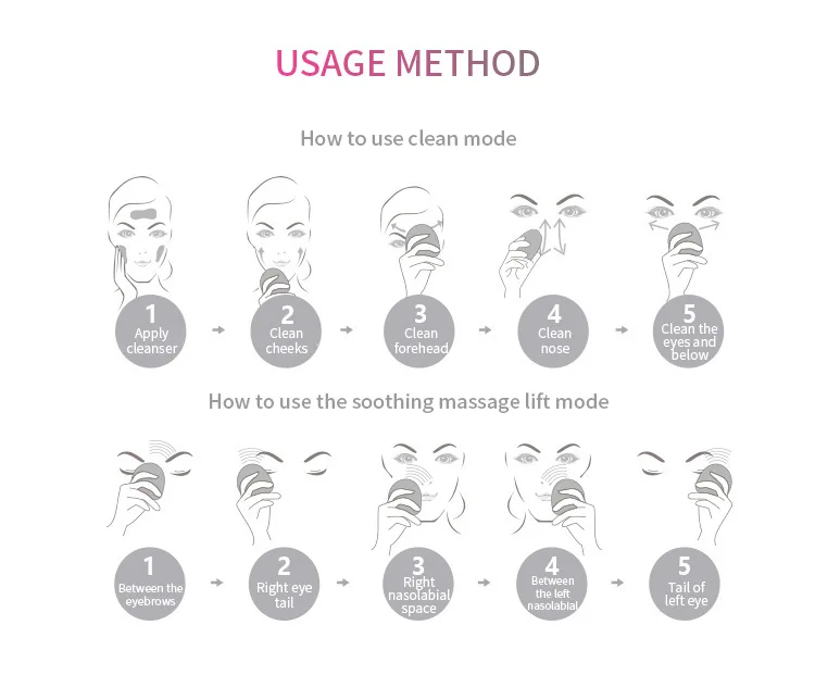 Ηλεκτρικό καθαριστικό όργανο σιλικόνης Love Model, φόρτιση οργάνου καθαρισμού προσώπου, υπερηχητική μίνι βούρτσα προσώπου, βούρτσα προσώπου_voghion.com