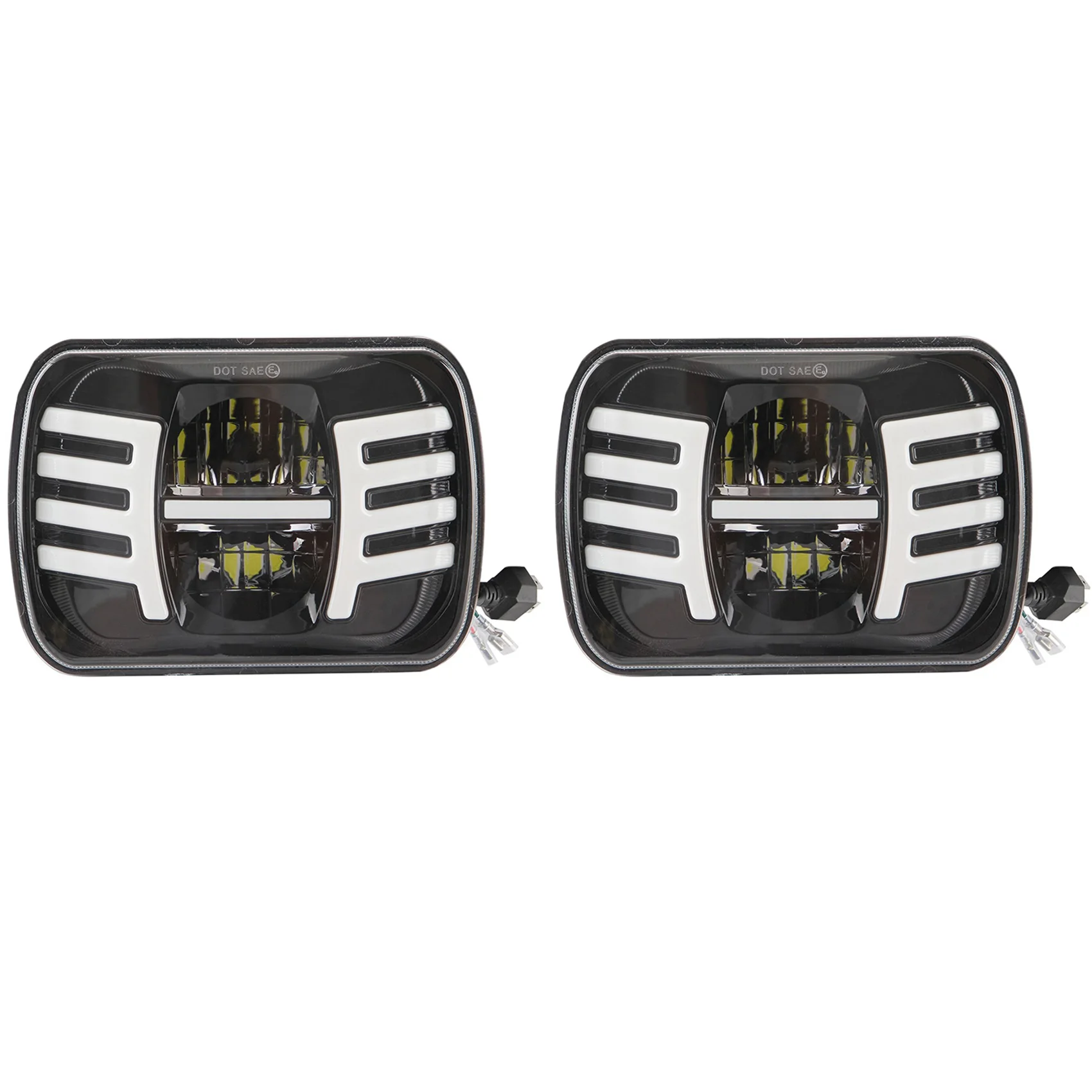 

2pcs 5X7 Inch LED Headlight 7X6 LED Sealed Beam Head Light Lamp with High Low Beam for Jeep YJ Cherokee XJ