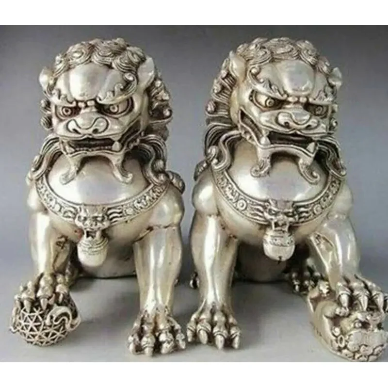 

Item specifics Region of Origin: China Primary Material: Silver Animal Type: Foo Dog Age: Unknown Color: Silver Theme: statue, F