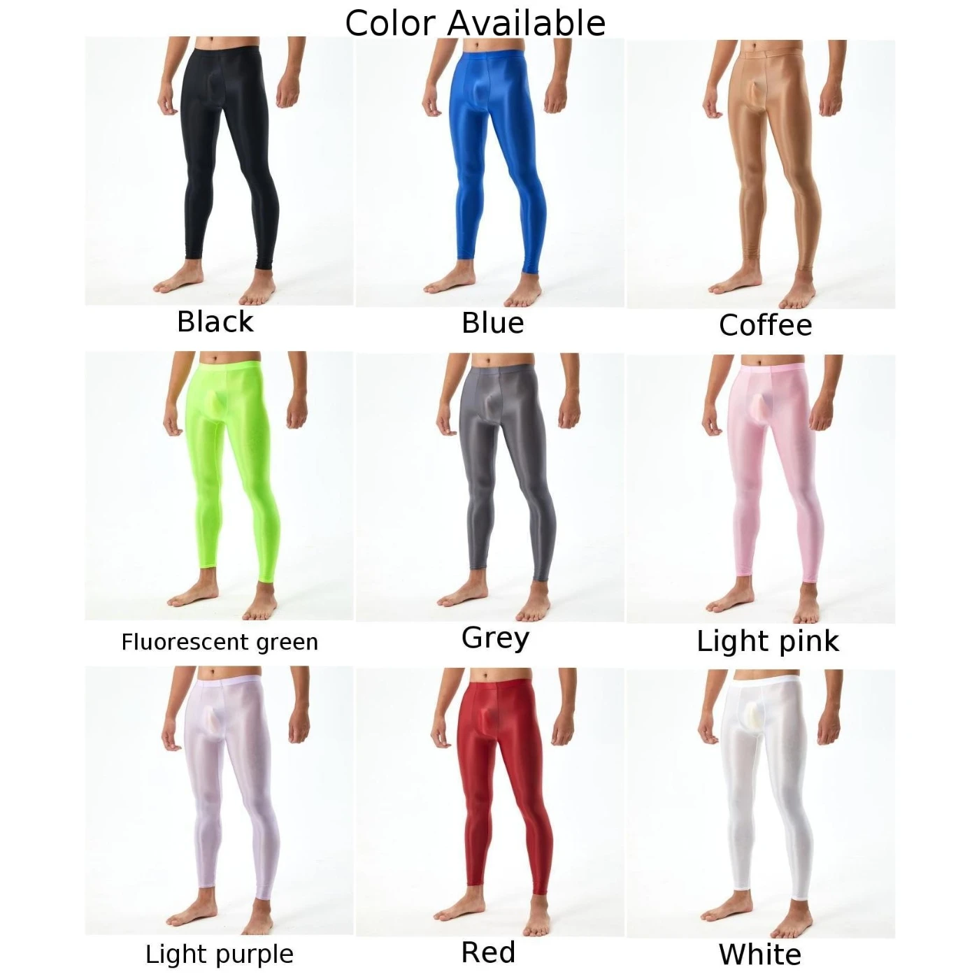 Men&lsquo;s Sexy Sheer Long Underwear Pants Tight Leggings Silky Skinny Underpants Seamless Breathable Elastic Pantyhose Tights Pants