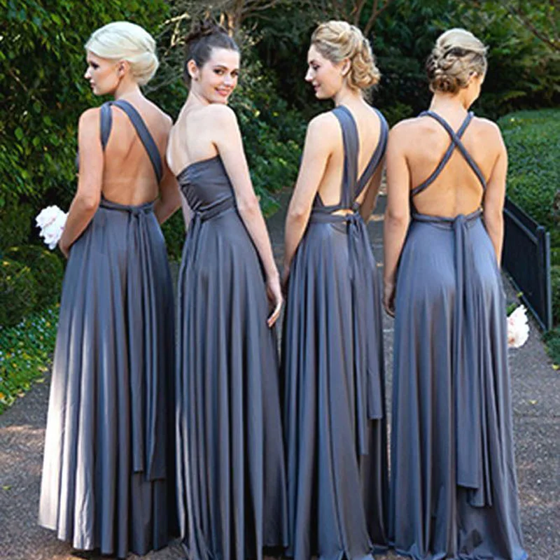 Bridesmaid Dresses 30 Colors Convertible Multi-way Bridesmaid Dress A-line Evening Greek Maxi Sexy Formal long Dress YSM-2035