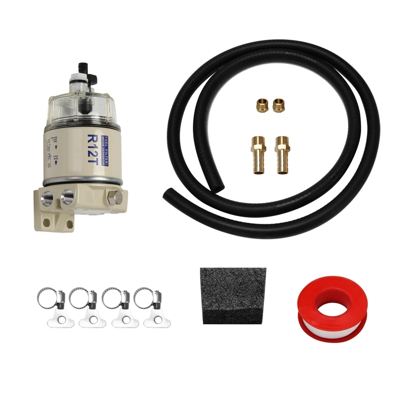 

R12T Fuel Filter Water Separator Complete Kit - Marine Fuel Filter 120AT NPT ZG1/4-19 Fit Engine