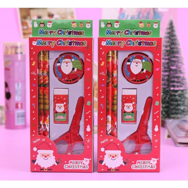 Creative Children Stationery Set Cartoon Pencil Sharpener Eraser Note Book Ruler Pencil Kawaii School Supplies Gifts