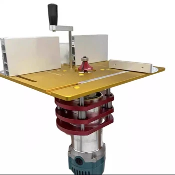 Sistema di sollevamento del router per la lavorazione del legno e piastra superiore in alluminio o motori da 65 mm di diametro Macchina utensile per incisione Trimmer da banco