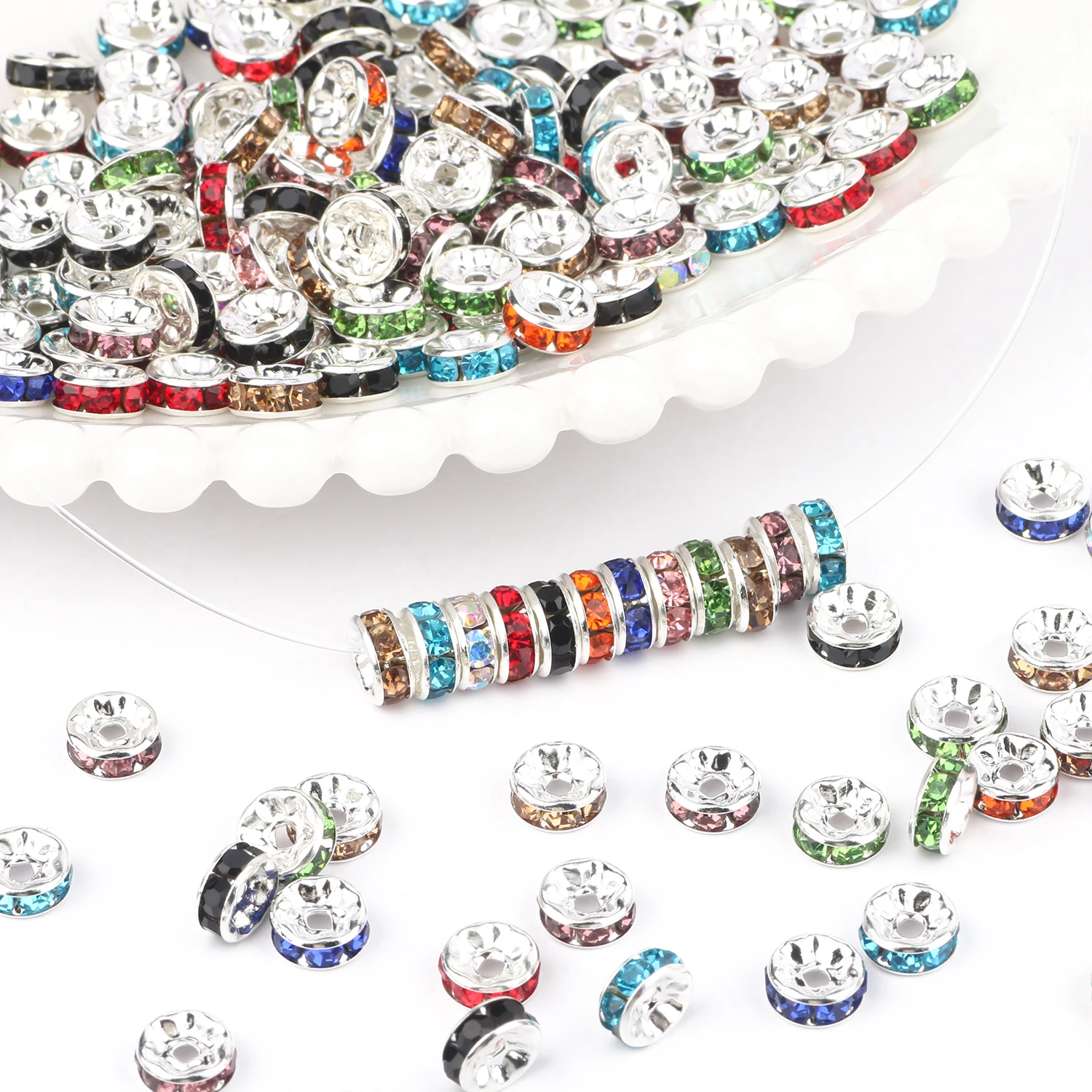 Rondelle De Strass, Entremeio, Bijuterias 100unid - 8mm | MercadoLivre