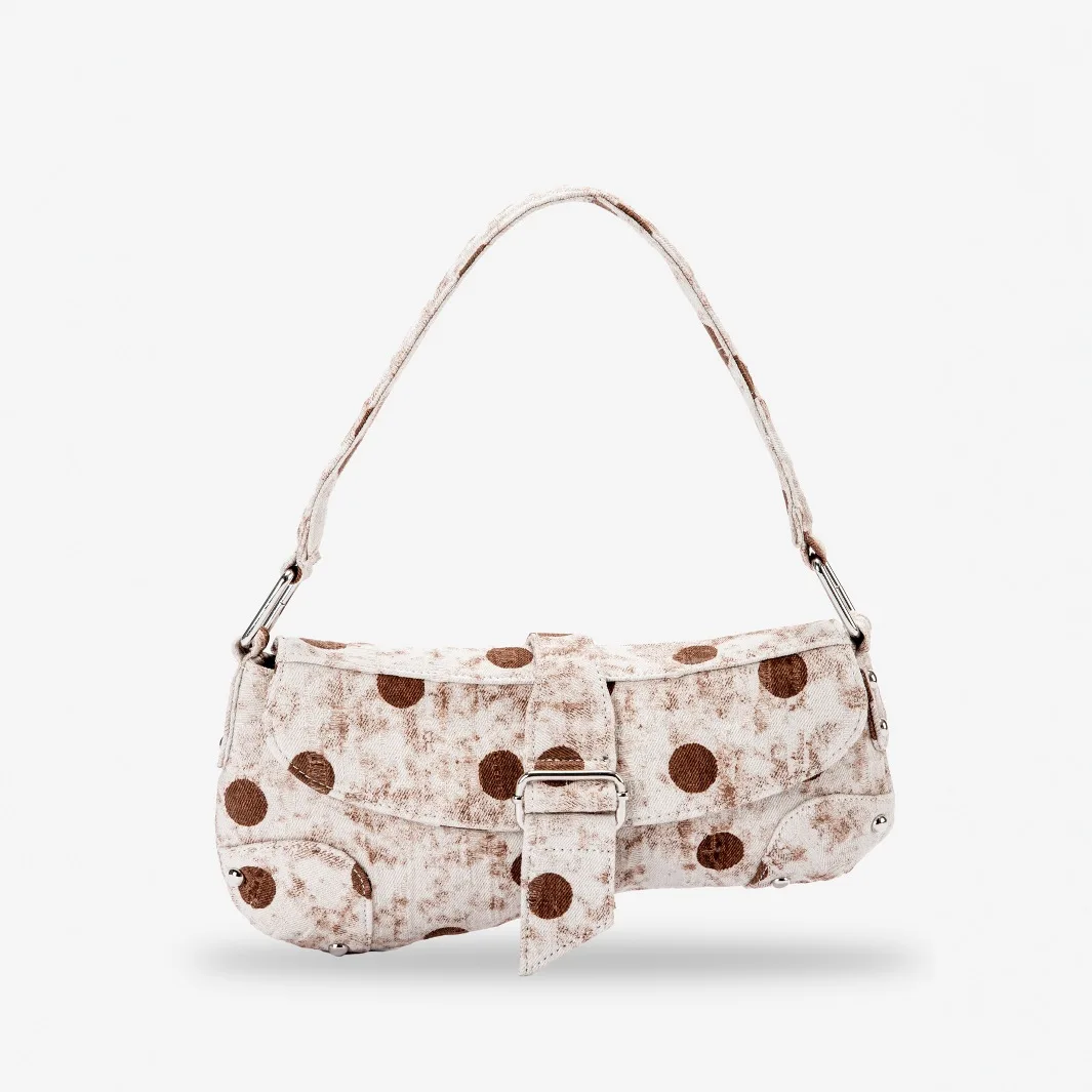 Fashion Canvas Leopard Print Shoulde Bag Brand Exquisite Asymmetric Women Saddle Bag High-end Cow Pattern New White Underarm Bag