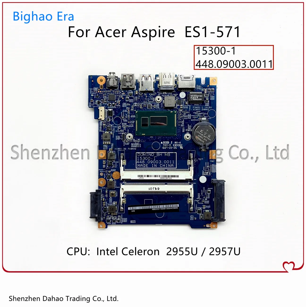 

For Acer Aspire ES1-571 Laptop Motherboard With Intel 2955U/2957U CPU 15300-1 448.09003.0011 NBGCE11005 NB.GCE11.005 100% OK