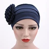 Women Big Flower Turban Cotton Cancer Beanie Bonnet Inner Hijabs Cap Hair Loss Chemo Hat Elastic Head Cap Muslim Indian Hat 2