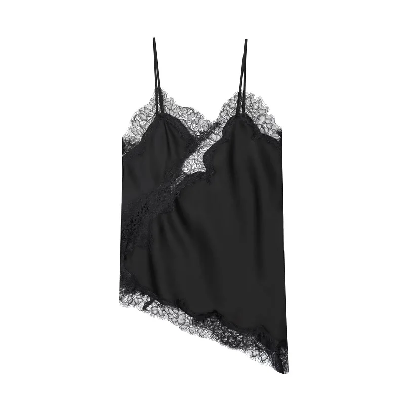 MUJER Black Lace Tops for Women Camisole Sexy Backless Tops Woman 2025 Summer Sleeveless Women's Tops Straps Beach Top Female