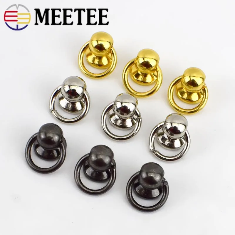 Meetee 30/50/100pcs 10mm Bag Strap Rivet Clip Screws Handle Buckles Metal Hang Buckle DIY Replacement Hardware Accessories BF069 | Дом и сад