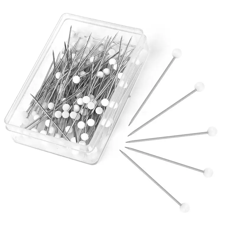 New Portable 250PCS/Set DIY Round Pearl Head Pins Mixed Colors Straight  Quilting Needles DIY Sewing