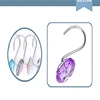 12Pcs Acrylic Round Bling Hooks Rings Acrylic Decorative Rhinestone Glass Shower Curtain Rolling Hooks Bathroom Bath Supplies 3