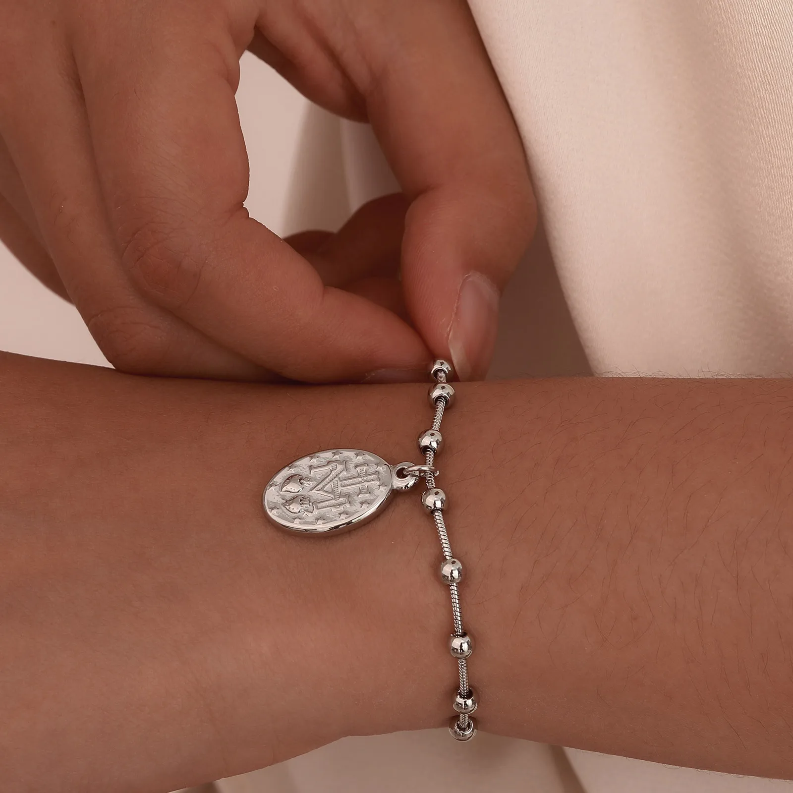 Gold Rosary Prayer Bracelet 6