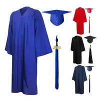 Bachelor Degree Ceremony Attire Bachelor Graduation Uniform Arts Student Graduation Robe with V Neck Hat Bachelor for Doctor 1