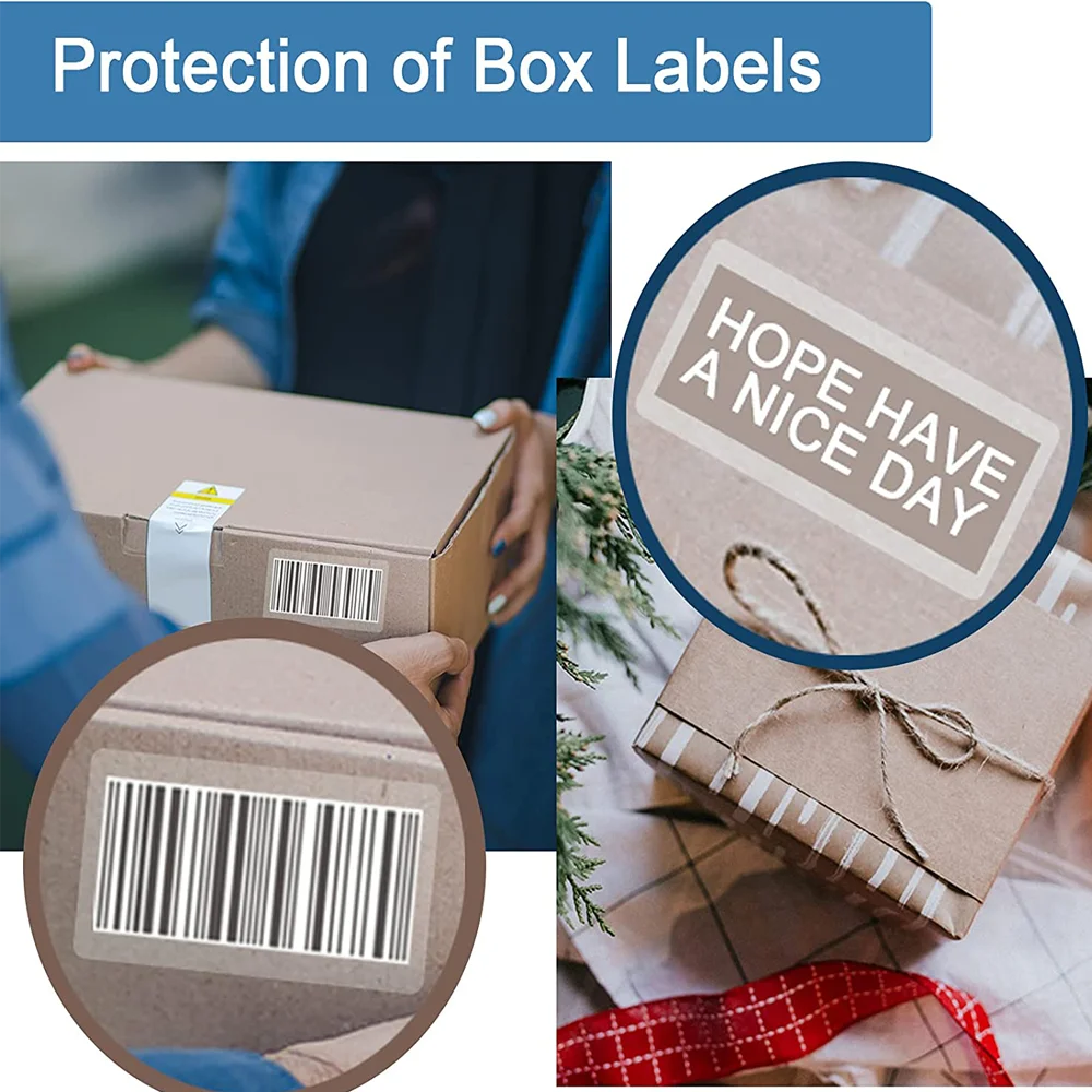 Labels Protector 1000pcs Clear Labels Protector Waterproof Labels for Protecting Bar-Code,Numbers and Books in Seal,Office,Laboratory,Library