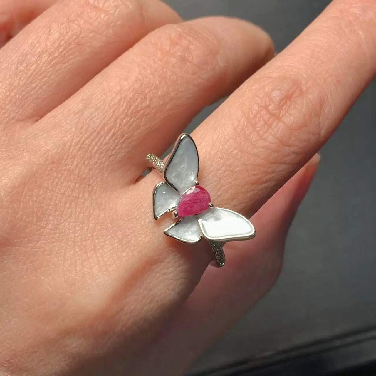 5*3 MM Natural Ruby Ring Adjustable Female Classic Ring Jewelry for Women Gift Wholesale High Quality Vintage Fine