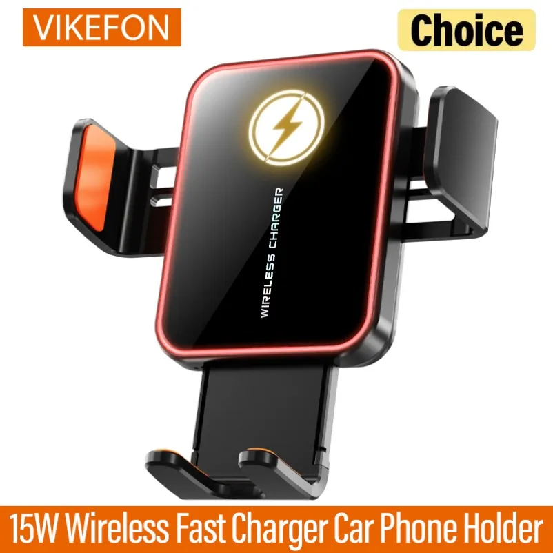 15W Wireless Fast Charger Phone Holder Stand For iPhone Samsung