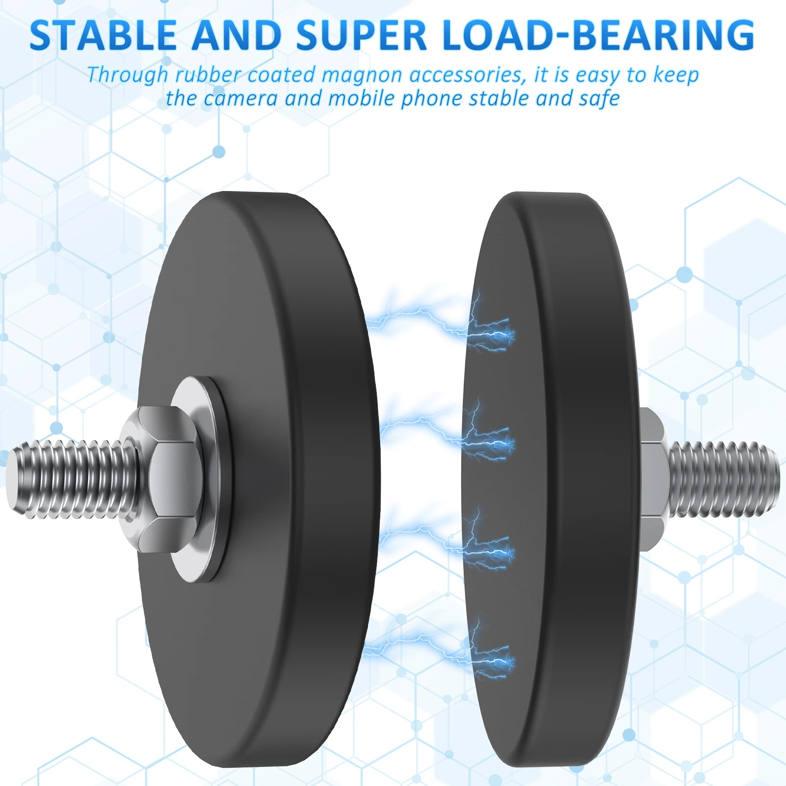 Mounting Magnet 6/12/30Pcs 1.7 Inch Round Neodymium M6 Thread Stud Anti-Scratch For Lighting Bar