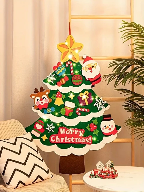 フェルトのクリスマス ツリー デコレーション - 取り外し可能な 