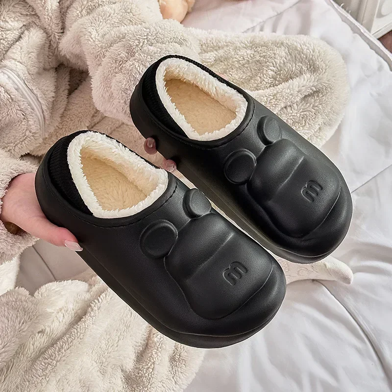 2025 nuove pantofole in cotone impermeabile da donna adatte per l'autunno e l'inverno Con suola spessa con morbido cotone isolante spesso