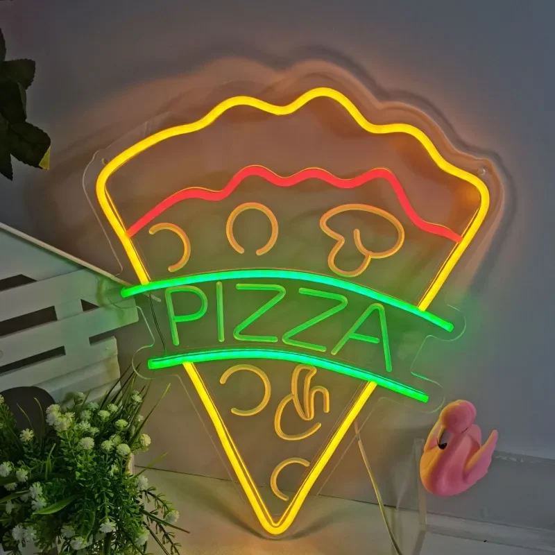 

Hamburger Neon Sign Pizza LED Night Light for Resraurant Advertising Neon Night Light for Home Bar Beer Window Shop Room Decor