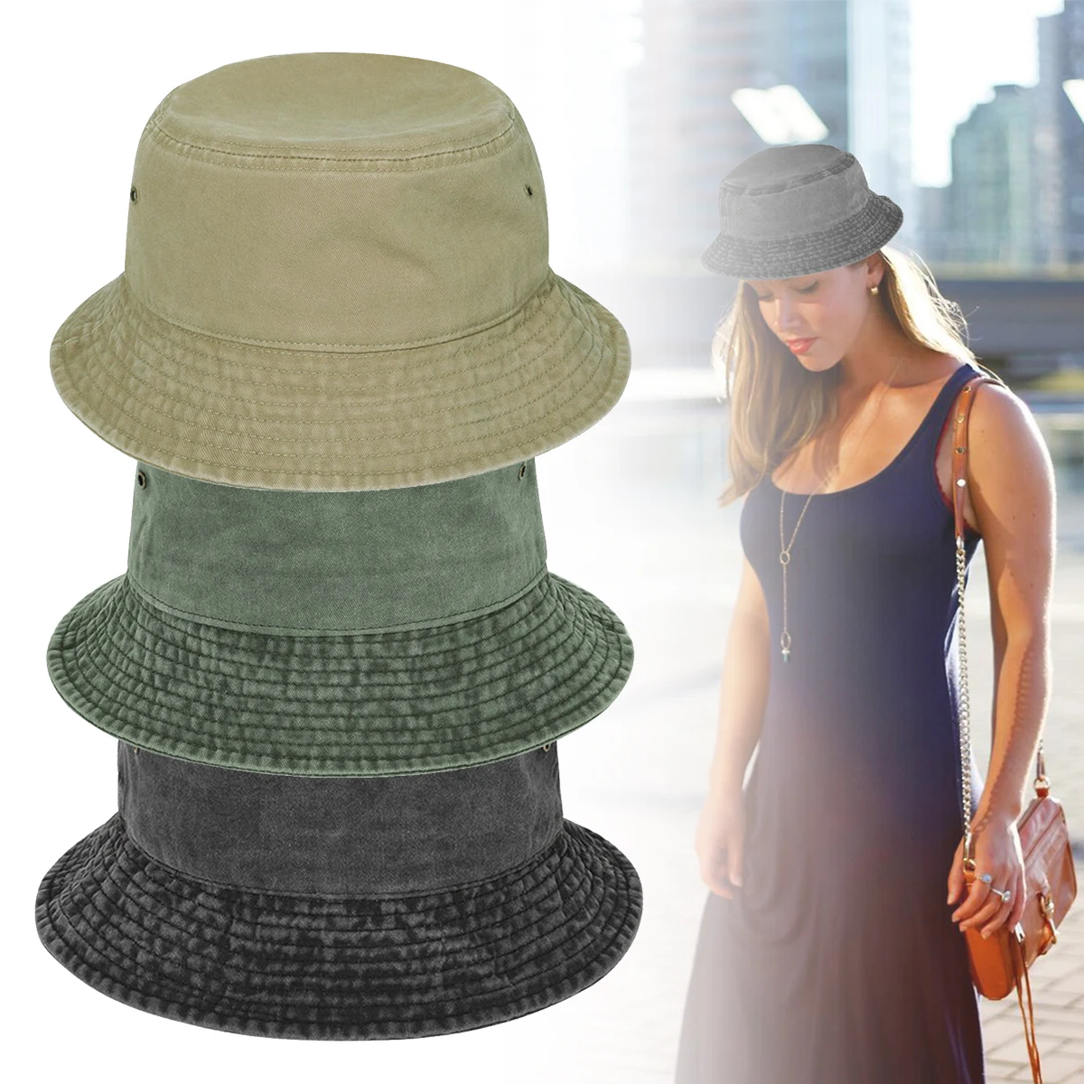 

Fisherman's Hat Washed Light Board Basin Cap Female Four Seasons General Outdoor Outing Sun Protection Sun Hat