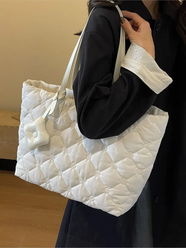 JIAERDI Black Large Capacity Tote Bag Women Vintage Puffy Soft Casual Shoulder Bags Purse Ladies Handbag Designer Luxury Bag